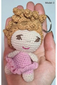 Resim Wanderlust Sevimli Oyun Arkadaşı Anahtarlık Amigurumi Organik Oyuncak 9cm 