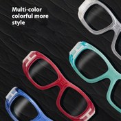 Resim Çok Renkli Moda Dekoratif Gözlükler - Tam Çerçeve Kauçuk Burun Pedleri & Rahat Kullanım için Ayarlanabilir Elastik Bant, Günlük Stil Aksesuarları (Kırmızı/Mavi/Turkuaz), Gözlük İçin Burun Pedleri, Şık Görüş Yardımı, Konforlu Gözlük 