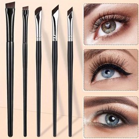 Resim 5 adet Eyeliner Fırça Seti ile İnci Keskin Şekilli Liner Fırçaları, Açı Fırçaları ve Kaş Fırçaları, Göz Makyajı ve Tatil Hediyeleri için Uygun, Güzel Göz Makyajı Oluşturmak İçin Kolay 