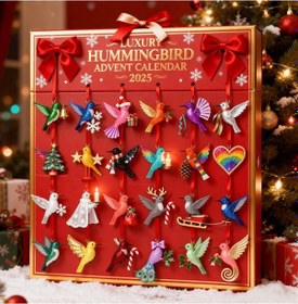 Resim İndirim 2025 Advent Takvimi, 24 Günlük Akrilik Ağaç Süsleri, Kancalı Noel Geri Sayım Süsleri Birds Sai 