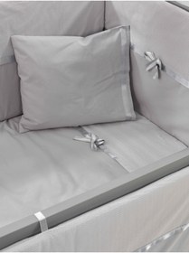 Resim Meltem Smart Mondo Gri Pamuklu Bebek Uyku Seti 60x120 Cm 