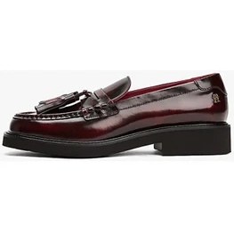 Resim Tommy Hilfiger Kadın Püsküllü Köşeli Burun Deri Kırmızı Loafer FW0FW08749XJS 