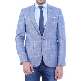 Resim Yarım Astar Sivri Yaka Mavi Ceket Wessi 001 