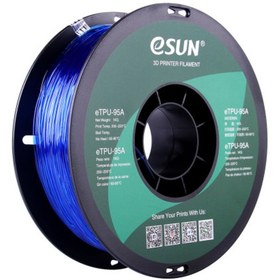 Resim eSUN 1,75 mm eTPU-95A Şeffaf Mavi Filament (1 KG) 