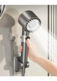 Resim Masajlı Çok Fonksiyonlu Ayarlanabilir Filtreli Arıtmalı Krom Duş Başlığı Duş Başlığı Siyah Krom Renkli 