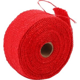 Resim Maiyame Araç Ve Motosiklet Boruları İçin Cam Fibre Isı Yalıtım Sarmal 5m , 1800 F Isı Dayanımı, Performansı Artırır, Alevi Azaltır - Kırmızı 