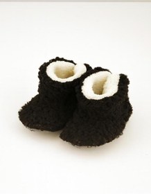 Resim Kiçi Kaydırmaz Taban, Organik, Pamuk Astarlı, Terletmez, Üşütmez Beyaz Bebek Pandufu 