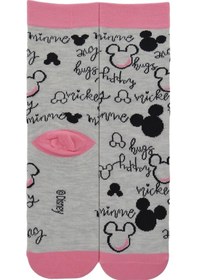 Resim Dode Flora Disnep Kadın Çizgi Film Minnie Mouse Desenli Pamuklu Soket Çorap Pembe 