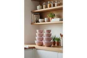 Resim Vienev 8'li Yuvarlak Kase Seti Pembe | 1l, 1.5l, 2.3l, 3.3l | Kapaklı Çok Amaçlı Mutfak Saklama Kabı 