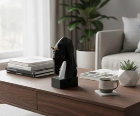 Resim Dekoratif Kitap Tutucu Kübit At Figürlü Biblo Siyah (Gold Detaylı) 