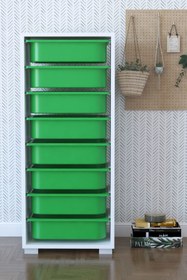 Resim Remaks 8 Sepetli Oyuncak Dolabı Çok Amaçlı Dolap - Yeşil 