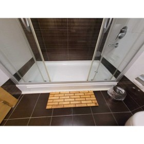 Resim Tahtakale Doğal Ahşap Kaydırmaz Duşakabin Paspası (30*90 Cm.) 
