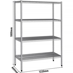 Resim Paslanmaz Çelik Raf - 1220x460mm - 4 Tel Raflı (Sabit) 