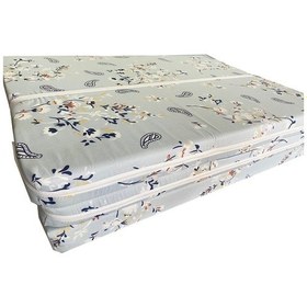 Resim Tek Kişilik Katlanır Yer Yatağı Sünger Yatak Mavi Çiçek 80x180 Cm-6 Cm 