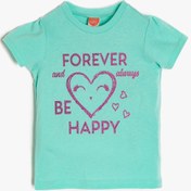 Resim Koton Yeşil Kız Bebek Yazili Baskili T-Shirt 