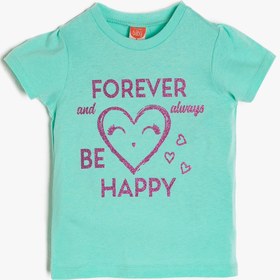 Resim Koton Yeşil Kız Bebek Yazili Baskili T-Shirt 