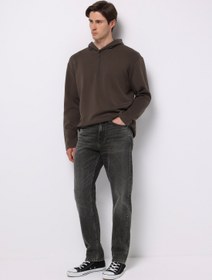 Resim Loose Tapered Fit Erkek Siyah Jean Pantolon 