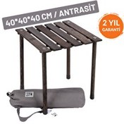 Resim Bag The Joy 40x40x40 CM Ahşap Katlanır Rulo Antrasit Kamp ve Piknik Masası 