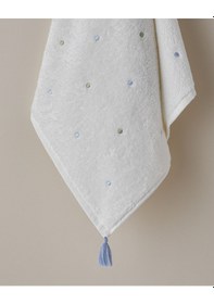 Resim English Home Petite Dot Pamuk Püsküllü Yüz Havlusu 50x80 Cm Yeşil-mavi Yeşil-mavi 