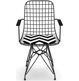 Resim Knsz kafes tel sandalyesi 1 li mazlum syhaldo kolçaklı ofis cafe bahçe mutfak 