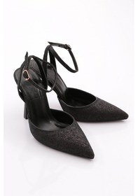 Resim Dgn 6080 Kadin Bilekten Bağlama Abiye Ayakkabi 6080-1974-R1673 Siyah 