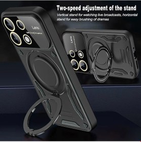 Resim Xiaomi Redmi Note 13 Pro 4g Kılıf Magsafe Halkalı Gold Detaylı 