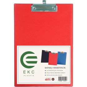 Resim Ekc - A4 Kapaklı Sekreterlik Kırmızı, Bloknot Yazı Tablası, Clipboard 