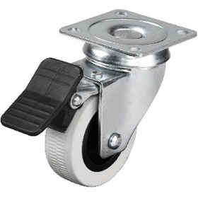 Resim Hts 334 - 50x20 Mm Çift Bilyalı Tablalı Frenli Teker 4 Adet - 