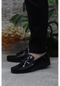 Resim Pierre Cardin 25101 Siyah Rugan Hakiki Deri Erkek Babet Loafer Erkek Ayakkabı 001 