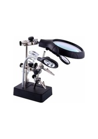 Resim Novahub Jms Mg16129-c Kaynak Büyüteç Kelepçesi 5 Led Yardımcı Klip Büyüteç El Lehimleme Havya Standı Tutucu İstasyonu 