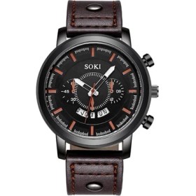 Resim Hanyang Kahverengi 2022 Soki Marka Avrupa ve Amerika Bahar Yeni Sıcak Stil Rahat Moda Iş Erkek Pu Kayış Takvim Spor Kuvars Izle (Yurt Dışından) 