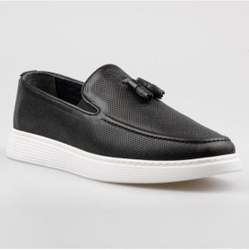 Resim Siyah Püsküllü Loafer Hafif Taban Günlük Ayakkabı 