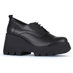 Resim Bueno Shoes Siyah Deri Kadın Dolgu Topuklu Ayakkabı 01wz8400 