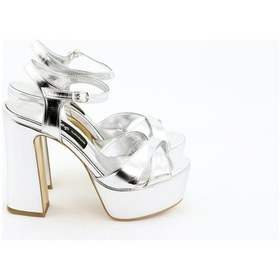 Resim Slt 360 Platform Topuklu Abiye Ayakkabi Gümüş 