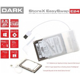 Resim DARK DK-AC-DSE24U3 STOREX E24 2.5" USB 3.0 SATA ÇIKARILABİLİR BAŞ 