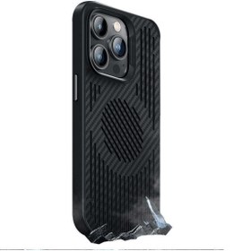 Resim Apple iPhone 14 Pro Max Kılıf Benks Karbon Magnetik Soğutucu Özellikli Telefon Kılıfı 