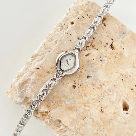 Resim Vesce Atelier Tuva Gümüş Saat Beyaz 