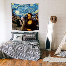 Resim Mona Lisa- İnci Küpeli Kız The Starry Night Duvar Örtüsü 