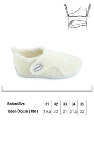 Resim Gezer Kışlık Kız Çocuk Peluşlu Rahat Taban Cırt Cırtlı Ayarlanabilir Ev Okul Kreş Panduf Ayakkabı 