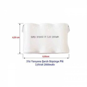 Resim Şarzlı Süpürge Pili 3.6Volt 2000Mah 3Lü Yanyana 