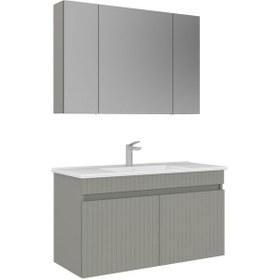 Resim Orka Tivoli 100 Cm Mat Kaşmir Banyo Dolabı Takımı Kaşmir 