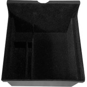 Resim Aubyhe Tesla 2021 Model3/y Orta Konsol Organizer Kutusu - Flockingli Abs Malzeme Depolama Çözümü 