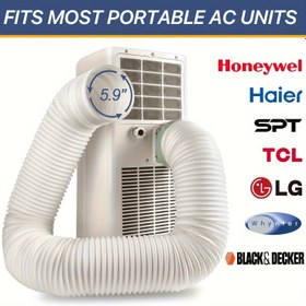 Resim 1pc LOVIGA Taşınabilir Klima Hortumu, 14.99cm Çap, 203.2 cm Uzunluk, Evrensel Uygun, Polipropilen ve Demir, Kolay Kurulum, Saatin Yelkovanı Yönünde, Elektrik Gerektirmez 