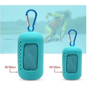 Resim Monyee Spor Odası Soğuk Hisli Hızlı Kuruyan Havlu - Seyahat Kolay Taşınabilir Silikon Havlu Seti Yeşil, Büyük Boy 30x80cm Çok Renkli 