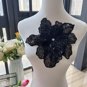 Resim 1 Adet 24cm/9.45in Şık Çok Katmanlı Çiçekli Dantel Kumaş Malzeme - DIY El Yapımı Kurdeleler, Giysi Süslemeleri & Dekorasyonlar İçin - Premium Dikiş ve Örgü Malzemeleri (Turuncu/Beyaz/Pembe/Kırmızı/Yeşil/Mavi/Siyah), Moda Aksesuarları, Zarif Kurdele Tasarımı, İnce İşçilik 