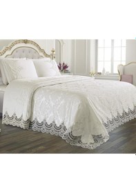 Resim Fransız Güpürlü Çeyizlik Pike Takımı Arus Krem 