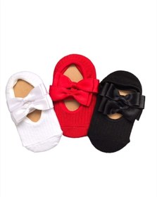 Resim lalinkids Kız Bebek Siyah Çocuk Babet Çorap 3'lü 