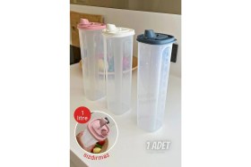 Resim TeknoTrust Çok Renkli Ölçekli Yağdanlık, Sızdırmaz, 1 Litre, Pratik ve Şık Tasarım 