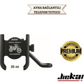 Resim Jiekai Rks Easy Pro 50 Uyumlu Motosiklet Telefon Tutucu Ayna Bağlantılı Titreşim Yapmaz 