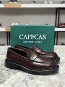 Resim Caffcas Hakiki Deri Kahverengi Oxford Klasik Erkek Ayakkabı 